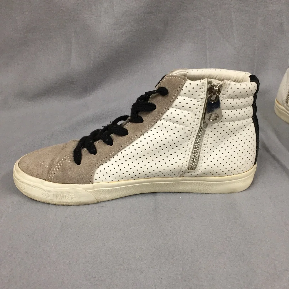 Vintage Havana‎ Gadol High-8 Star Studded High Top Sneakers White Grey Size 8